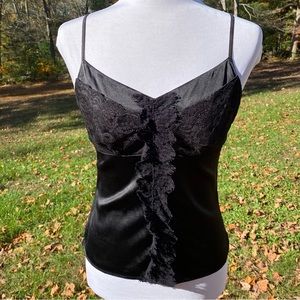 ETCETERA TOP TANK CAMISOLE BLACK STRETCH LACE SPAGHETTI STRAP Size 2